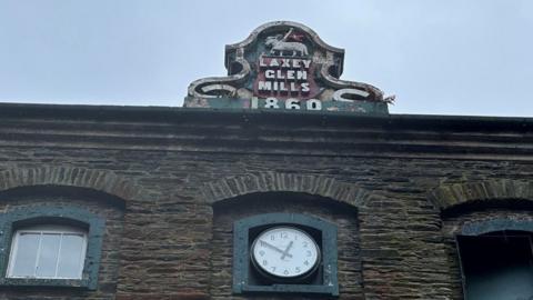 Laxey Glen Mills building sign