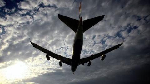 Plane taking off from Heathrow Airport