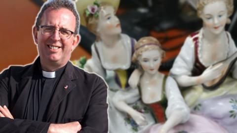 Rev Richard Coles and recovered ornament