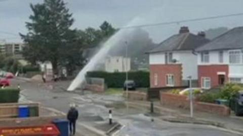 Burst watermain in Oxford