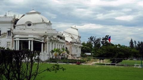 The Presidential Palace in Port-au-Prince, Haiti, pictured in January 2010, showing the collapsed roof