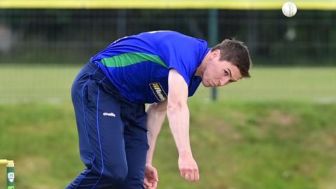 Conor Olphert bowling for the North West Warriors in the recent Inter-pro against the Northern Knights