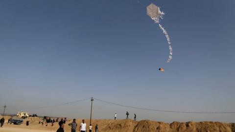 Burning kite launched from Gaza