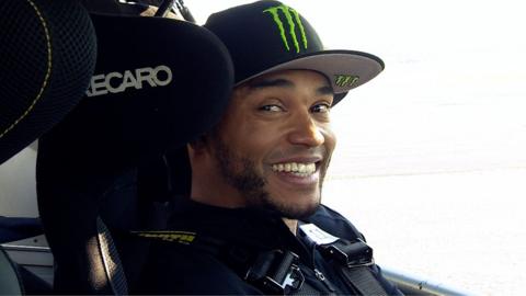 Nicolas Hamilton in the driving seat.