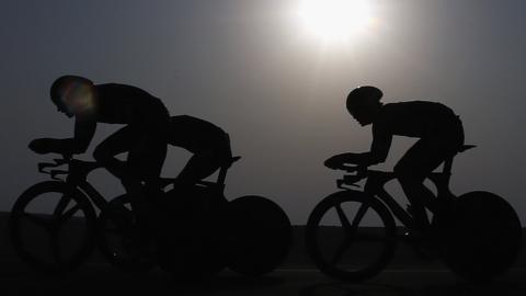 Team Sky cyclists at the Road World Championships in Doha