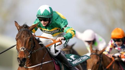 Rachael Blackmore winning the 2021 Grand National on Minella Times