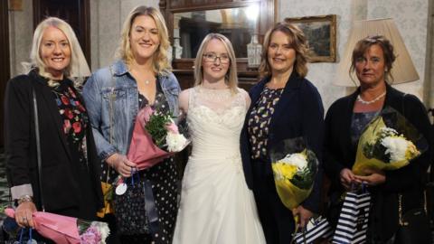 Hayley Clarke with Louise Lloyd, Sharon Grant, Jan Williams and Annette Lawler