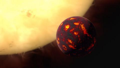 artist's impression of the planet and its sun