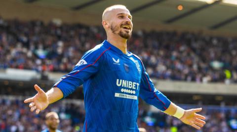 Rangers' Vaclav Cerny celebrates