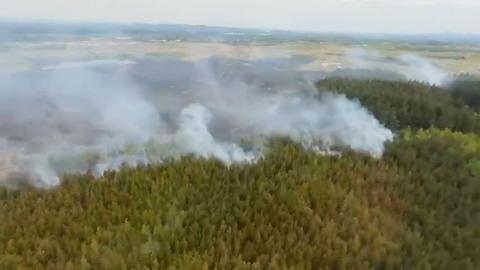 Smoke rising above a wildfire in West Lothian