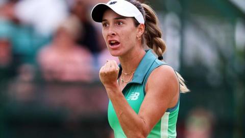 McCartney Kessler celebrates her win in Nottingham