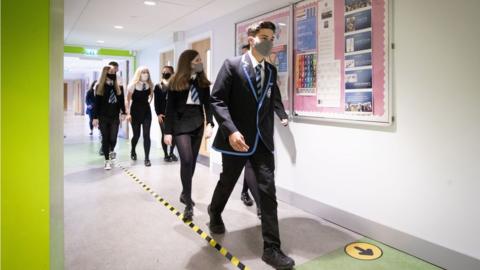 Pupils in corridor