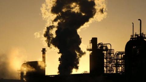 Silhouette photo of steelworks