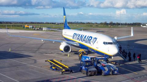 Ryanair plane at Dublin Airport