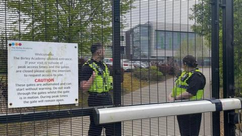 Police officers at Birley Academy