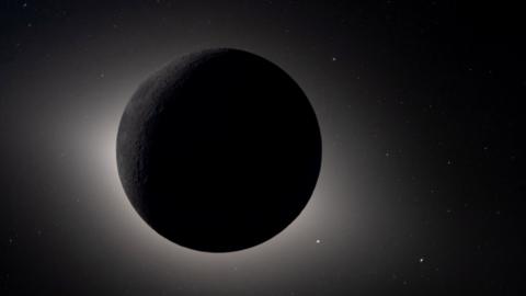 The Sun is fully eclipsed by the Moon during the Artemis II crew's lunar flyby