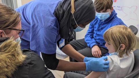 A child having a jab