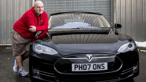 Chris Clarkson and his Tesla