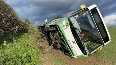 Bus in a field