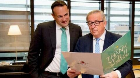 Leo Varadkar and Jean-Claude Junker