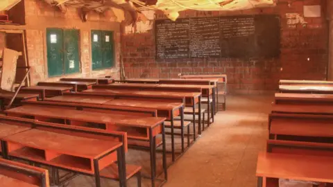 A general view of a classroom at Kuriga school in Kuririga on March 8, 2024, where more than 250 pupils kidnapped by gunmen