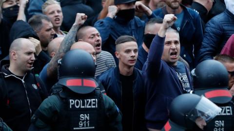 Chemnitz far right protesters, 27 Aug 18