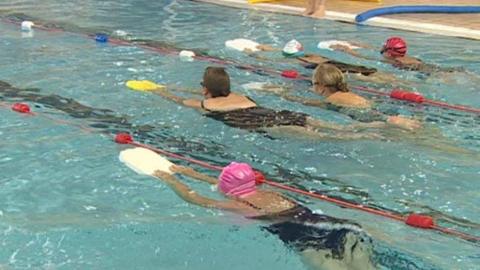 Swimmers in a pool