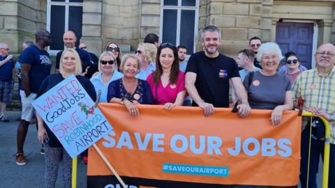 Protesters in Doncaster