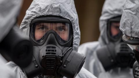 Biohazard teams in Salisbury during Novichok investigation in 2018