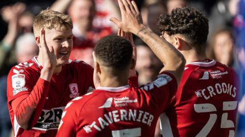 Middlesbrough players celebrate their win