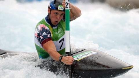 Joe Clarke during canoe slalom
