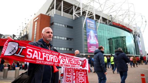 Scarves for sale at Old Trafford