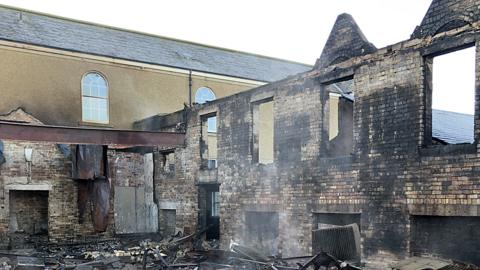 School fire damage