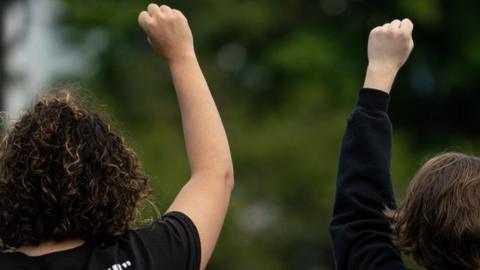 Two women protest in Seattle