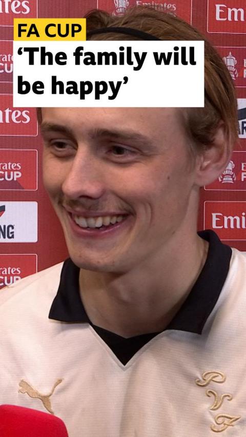 Ben Waine reacts to Port Vale's win against Sunderland