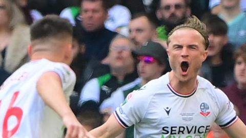 Kyle Dempsey scored the first goal in Bolton Wanderers' 4-0 thrashing of Plymouth Argyle in April's Papa Johns Trophy final