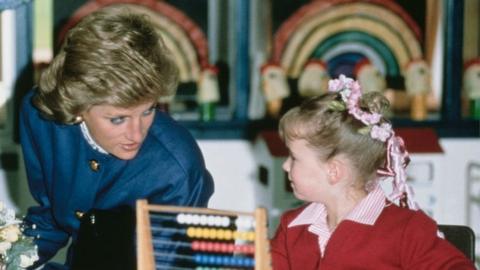 Princess Diana at Riddlesworth Hall in 1989