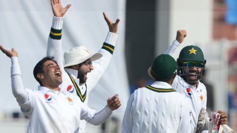 Pakistan celebrate during their win over Bangladesh