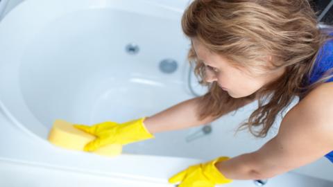 Woman cleaning