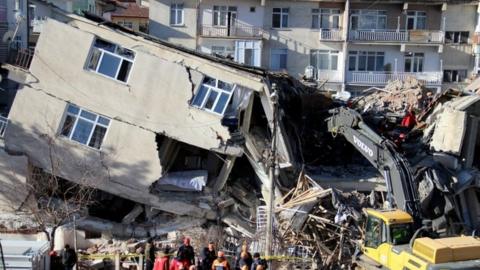 A destroyed building in Elazig, Turkey. Photo: 25 January 2020