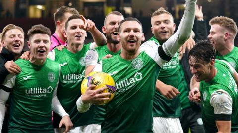 Hibs celebrate