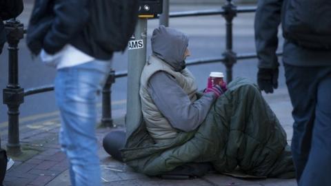 Rough sleeper in Manchester