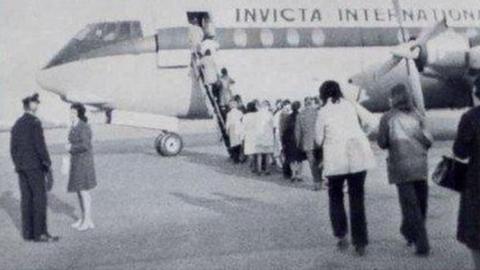 Boarding the flight to Basle