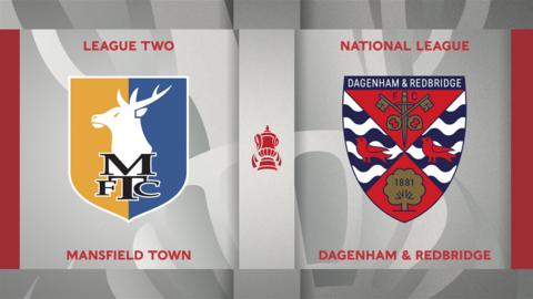 Mansfield Town v Dagenham & Redbridge badge graphic