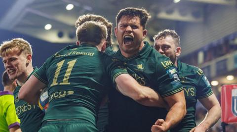 Connacht celebrating