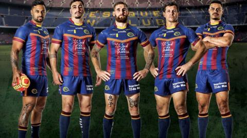 Catalans Dragons in their Barcelona kit