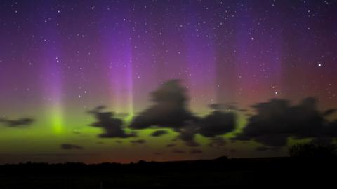 The Northern Lights pictured above Wells-next-the-Sea