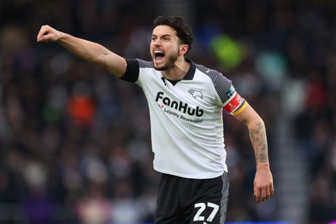 Derby County midfielder Lewis Travis