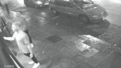 Ben Stokes and Alex Hales are seen on CCTV outside nightclub