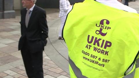 High-viz jacket with UKIP logo